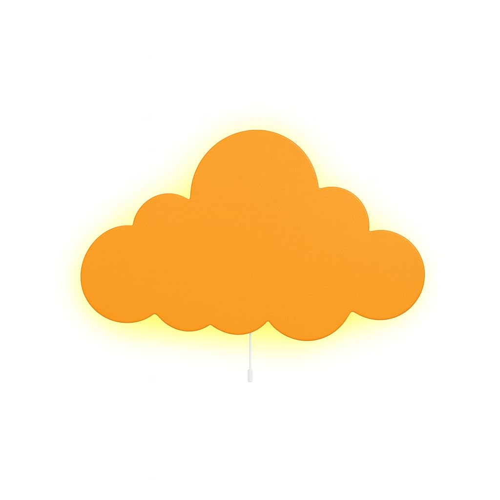 Orange Cloud Wall Lamp for Kids Room | Nursery Decor