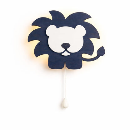 Blue Lion Wall Lamp for Kids Room | Nursery Decor