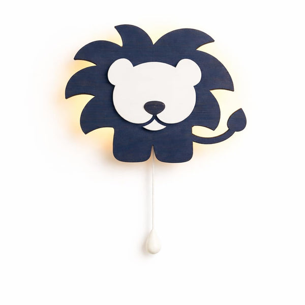Blue Lion Wall Lamp for Kids Room | Nursery Decor