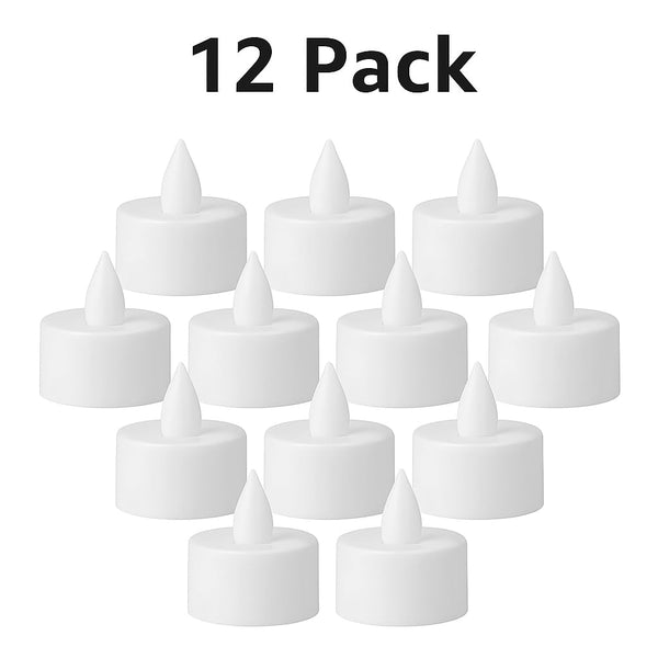 12 Pcs Tea Light Candles | Flameless, Smokeless Diyas | Decorative Acrylic Candles for Navratri Decoration Setup for Home, Home Decor, Diwali, Deepawali, Festival Gifting