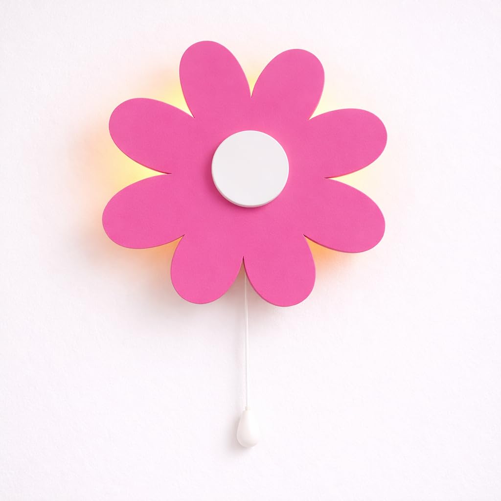 Pink Flower Wall Lamp for Kids Room | Nursery Decor