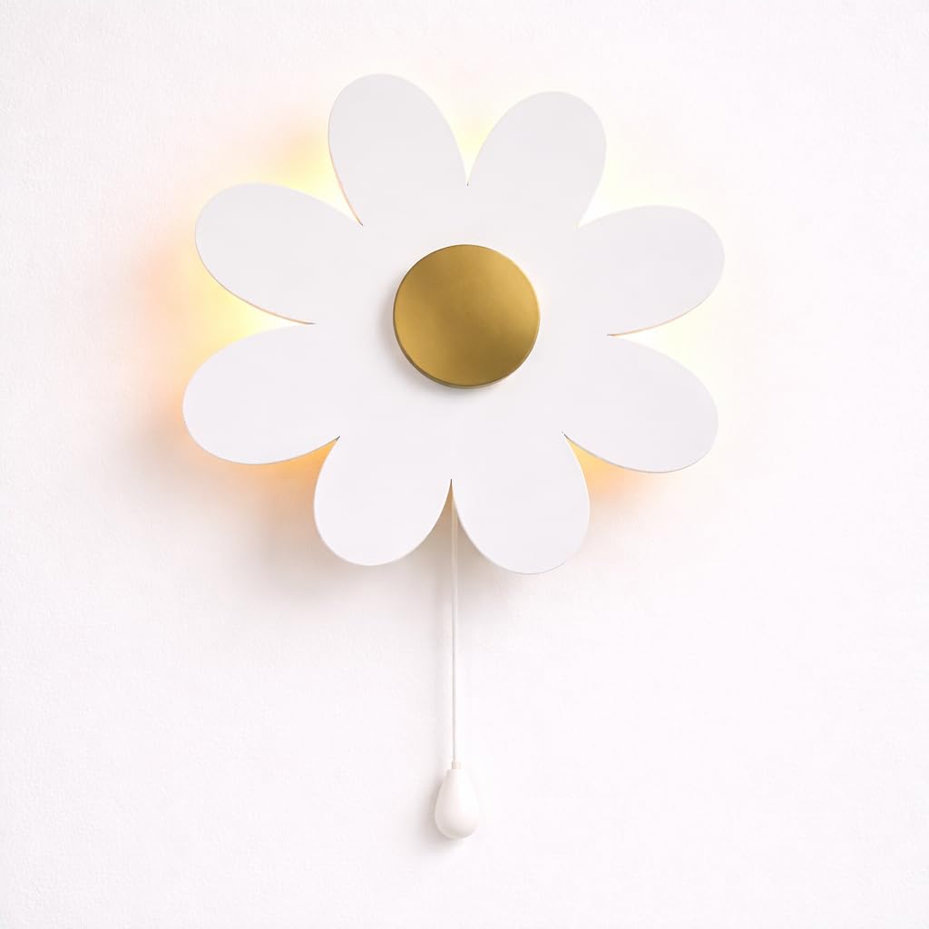 White Flower Wall Lamp for Kids Room | Nursery Decor