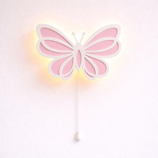 Pink Butterfly Wall Lamp for Kids Room | Nursery Decor