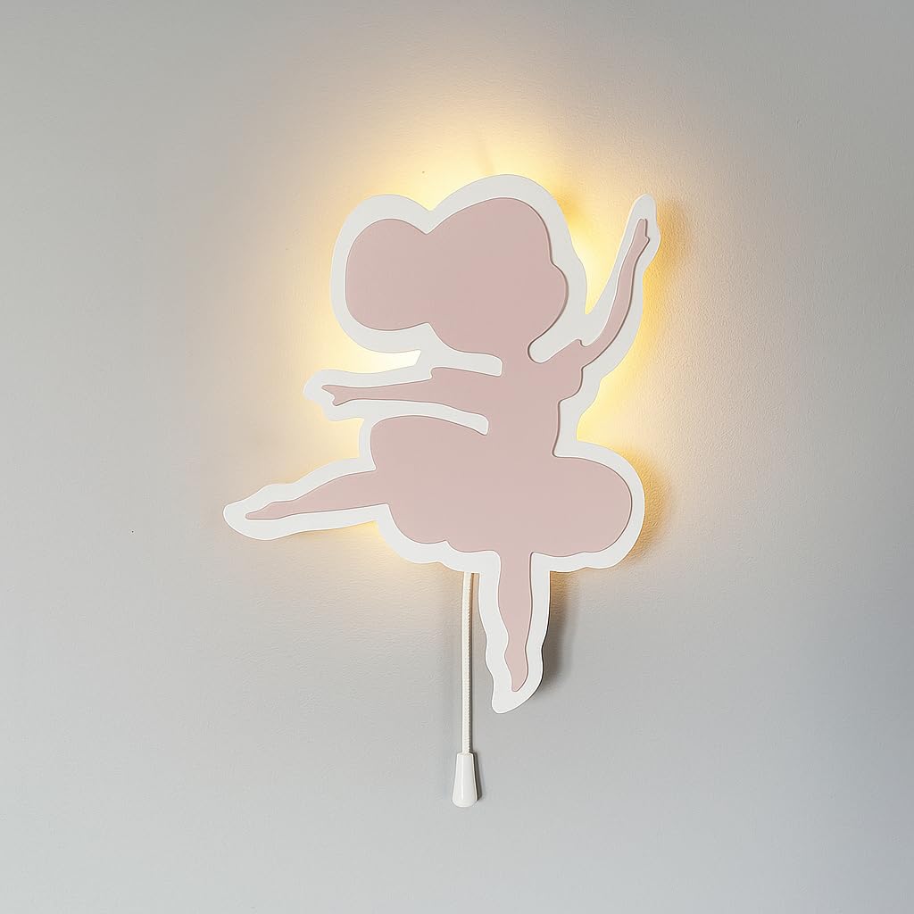 Pink Ballerina Wall Lamp for Kids Room | Nursery Decor