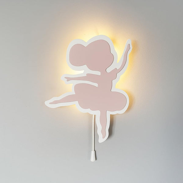 Pink Ballerina Wall Lamp for Kids Room | Nursery Decor