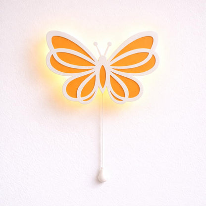 Warm Orange Butterfly Wall Lamp for Kids Room | Nursery Decor