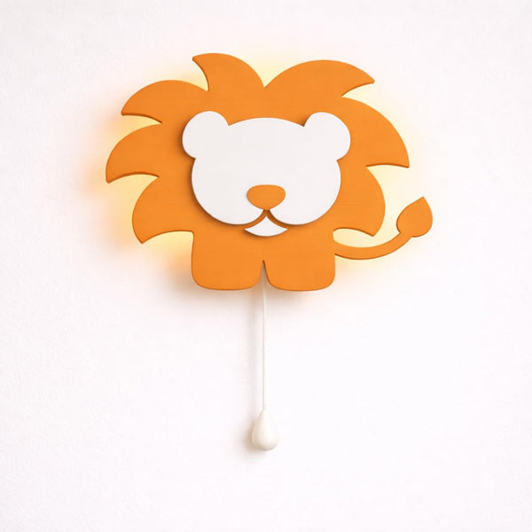 Warm Orange or Yellow Lion Wall Lamp for Kids Room | Nursery Decor