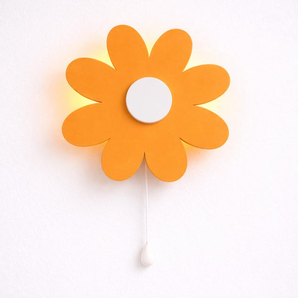 Warm Orange or Yellow Flower Wall Lamp for Kids Room | Nursery Decor