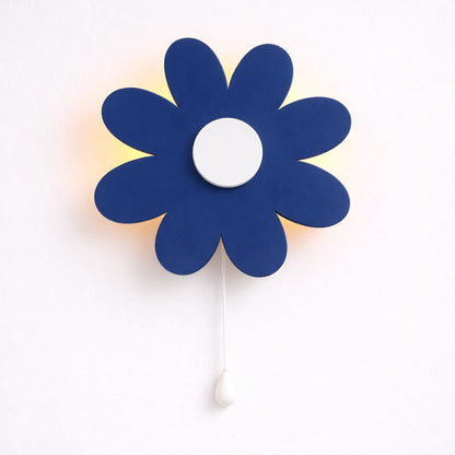 Blue Flower Wall Lamp for Kids Room | Nursery Decor