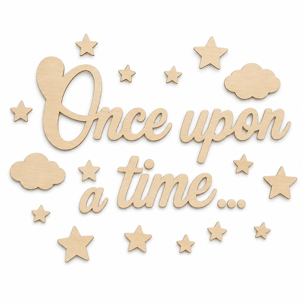 Once Upon a Time Nursery Wall Decor | Paintable Wooden Wall Art