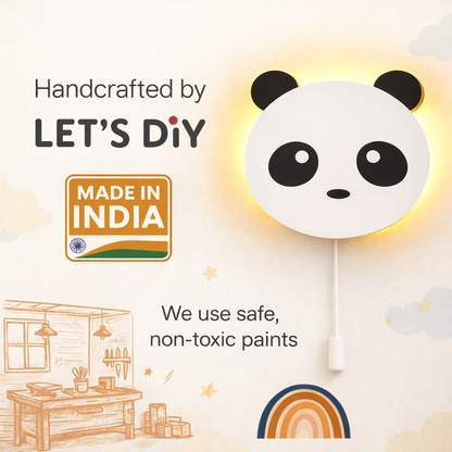 Panda Face Wall Lamp for Kids Room | Nursery Decor