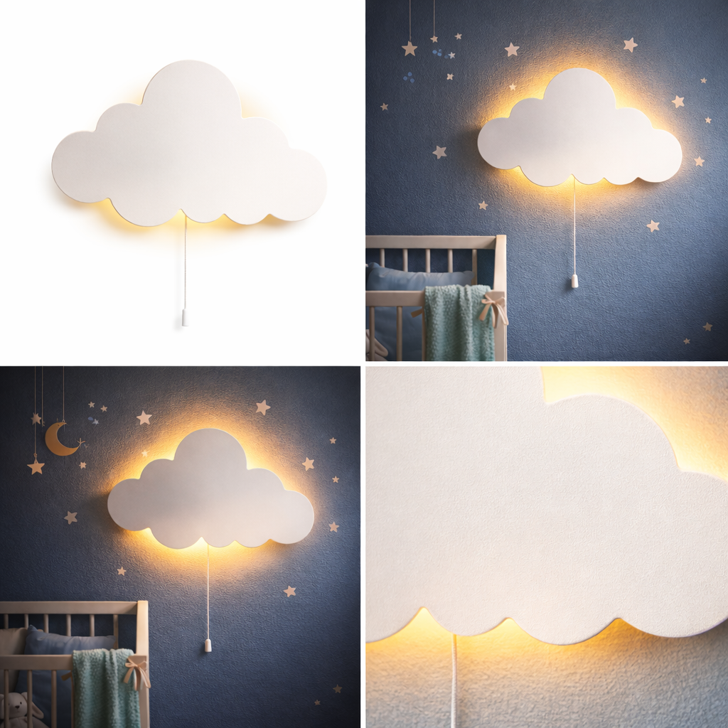 White Cloud Wall Lamp for Kids Room | Nursery Decor