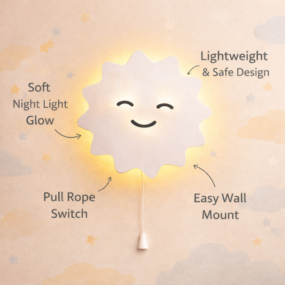 Sun Shape Wall Lamp for Kids Room | Nursery Wall Lamp