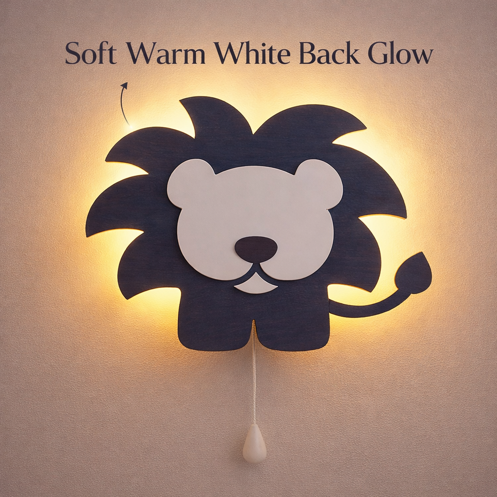 Blue Lion Wall Lamp for Kids Room | Nursery Decor