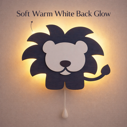 Blue Lion Wall Lamp for Kids Room | Nursery Decor