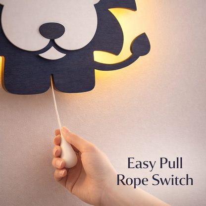 Blue Lion Wall Lamp for Kids Room | Nursery Decor
