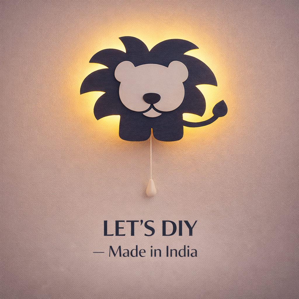 Blue Lion Wall Lamp for Kids Room | Nursery Decor