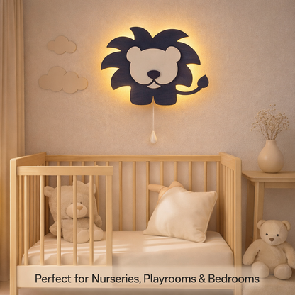 Blue Lion Wall Lamp for Kids Room | Nursery Decor