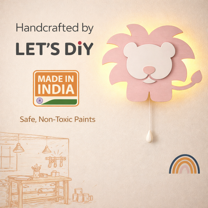 Pink Lion Wall Lamp for Kids Room | Nursery Decor