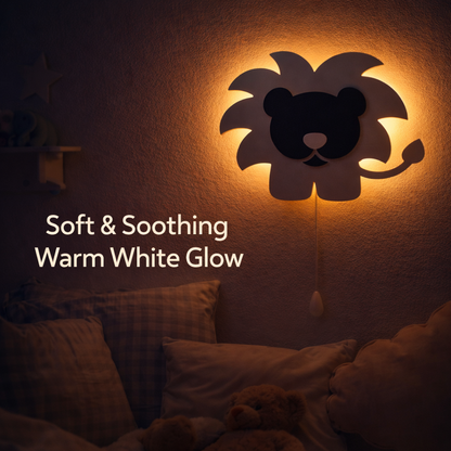 White Lion Shape Wall Lamp for Kids Room | Nursery Decor