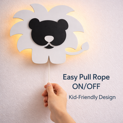 White Lion Shape Wall Lamp for Kids Room | Nursery Decor