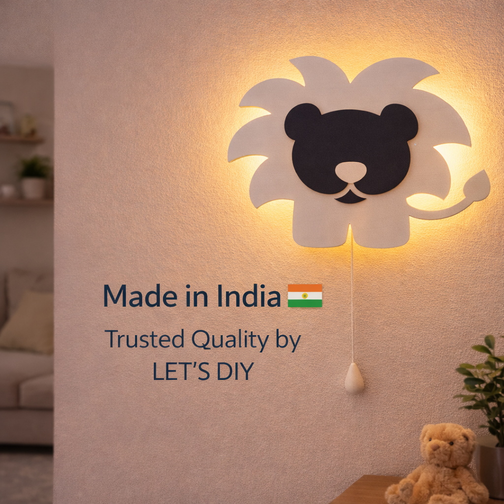 White Lion Shape Wall Lamp for Kids Room | Nursery Decor