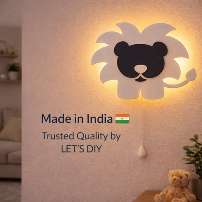 White Lion Shape Wall Lamp for Kids Room | Nursery Decor