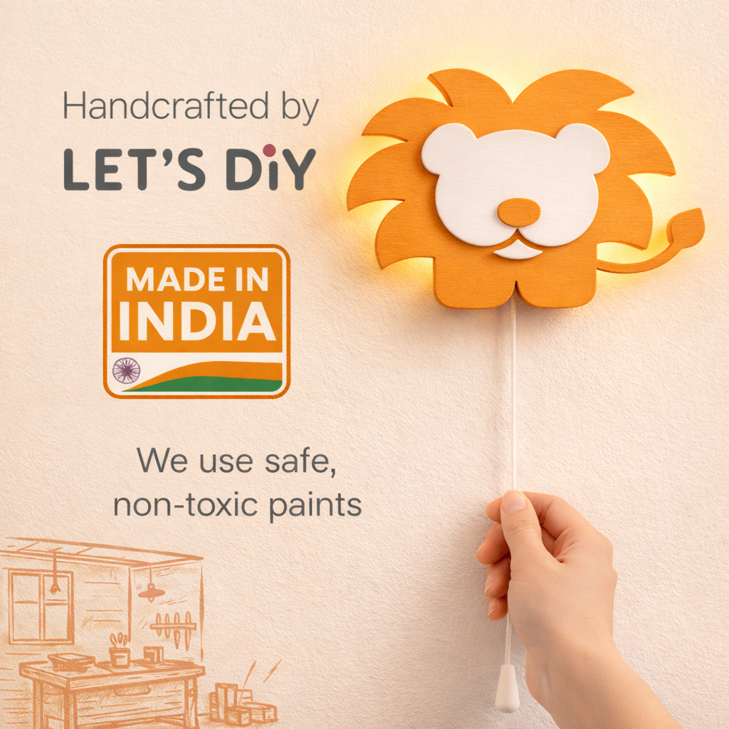 Warm Orange or Yellow Lion Wall Lamp for Kids Room | Nursery Decor