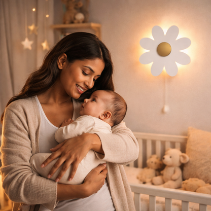 White Flower Wall Lamp for Kids Room | Nursery Decor