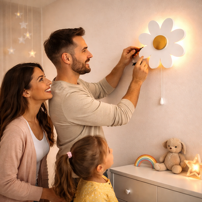 White Flower Wall Lamp for Kids Room | Nursery Decor