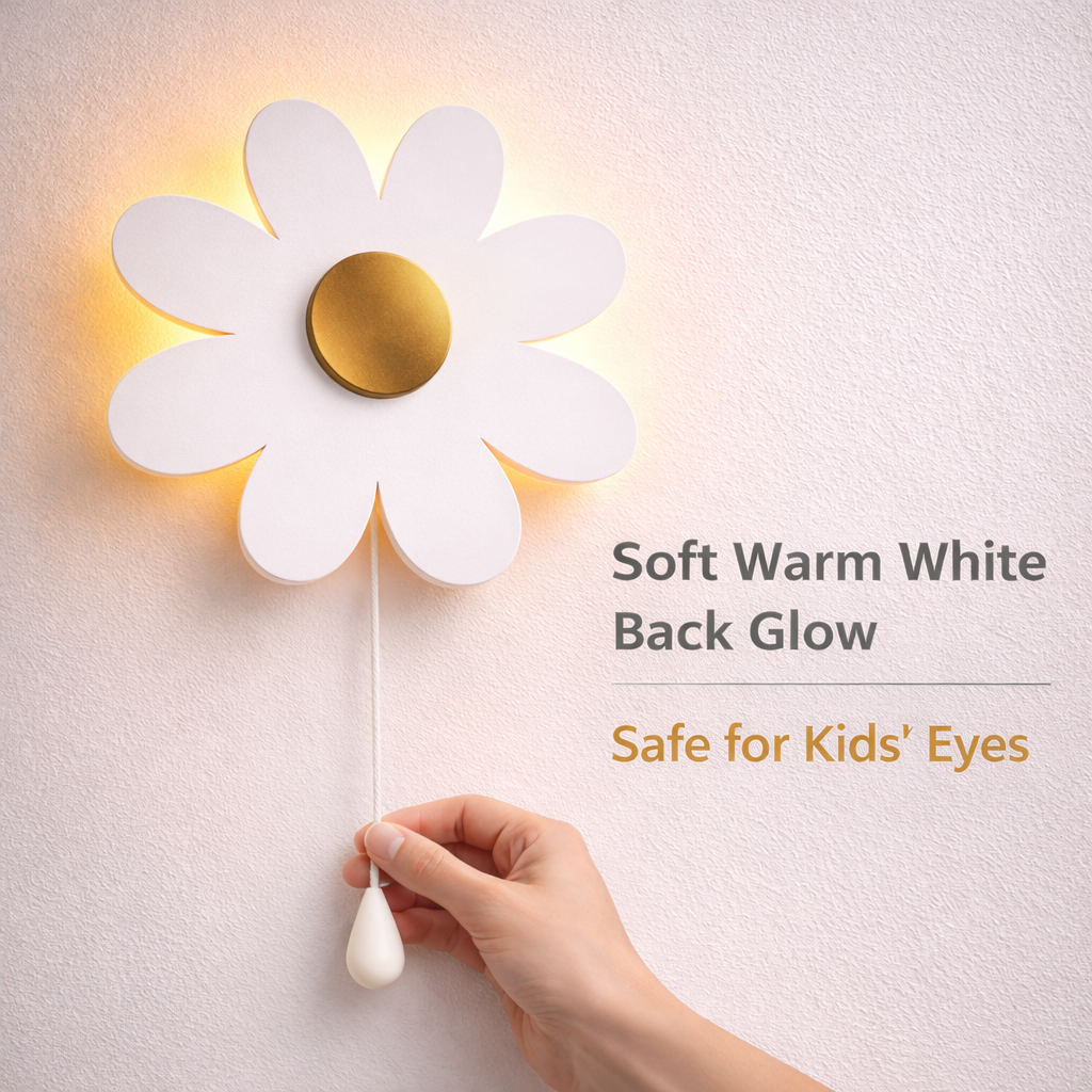 White Flower Wall Lamp for Kids Room | Nursery Decor