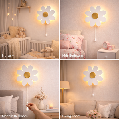 White Flower Wall Lamp for Kids Room | Nursery Decor