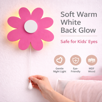Pink Flower Wall Lamp for Kids Room | Nursery Decor