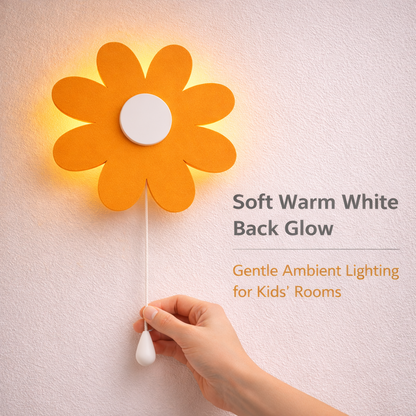 Warm Orange or Yellow Flower Wall Lamp for Kids Room | Nursery Decor