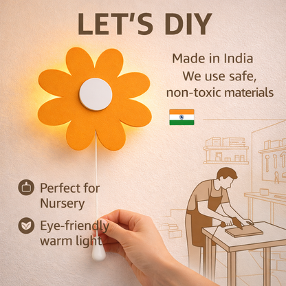 Warm Orange or Yellow Flower Wall Lamp for Kids Room | Nursery Decor