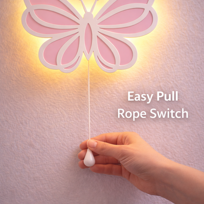 Pink Butterfly Wall Lamp for Kids Room | Nursery Decor