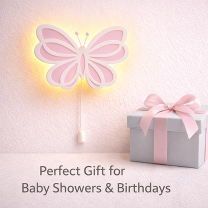 Pink Butterfly Wall Lamp for Kids Room | Nursery Decor