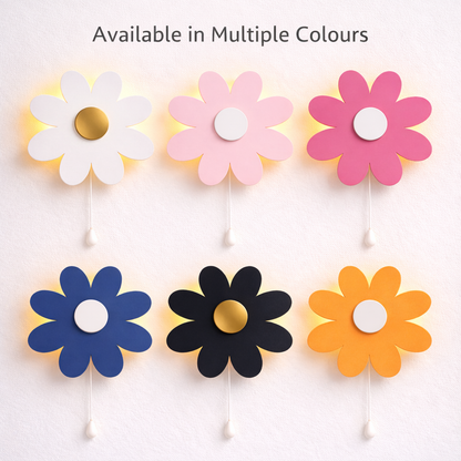 Black Flower Wall Lamp for Kids Room | Nursery Decor