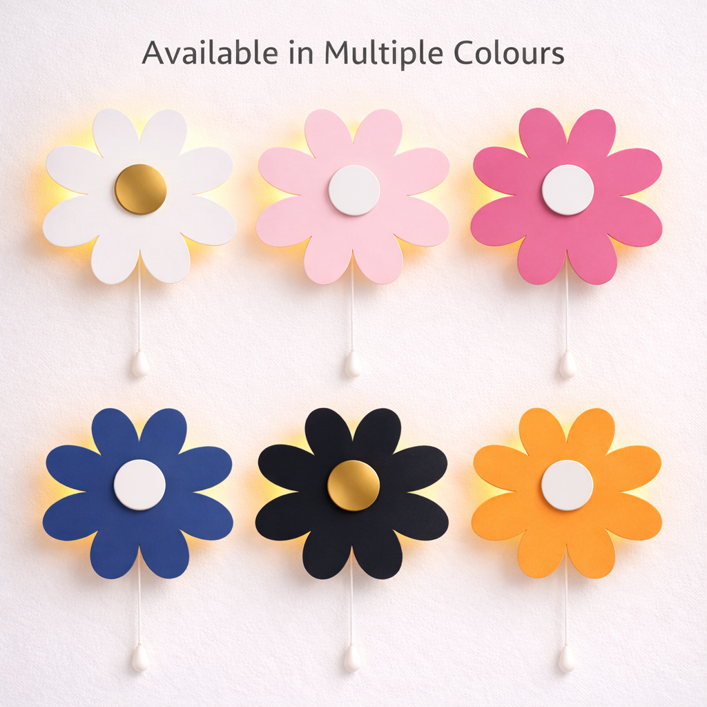 Pink Flower Wall Lamp for Kids Room | Nursery Decor
