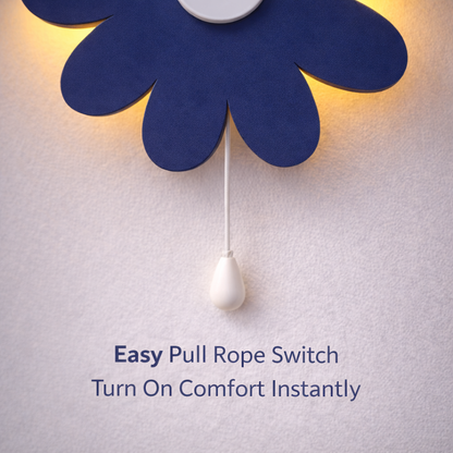 Blue Flower Wall Lamp for Kids Room | Nursery Decor