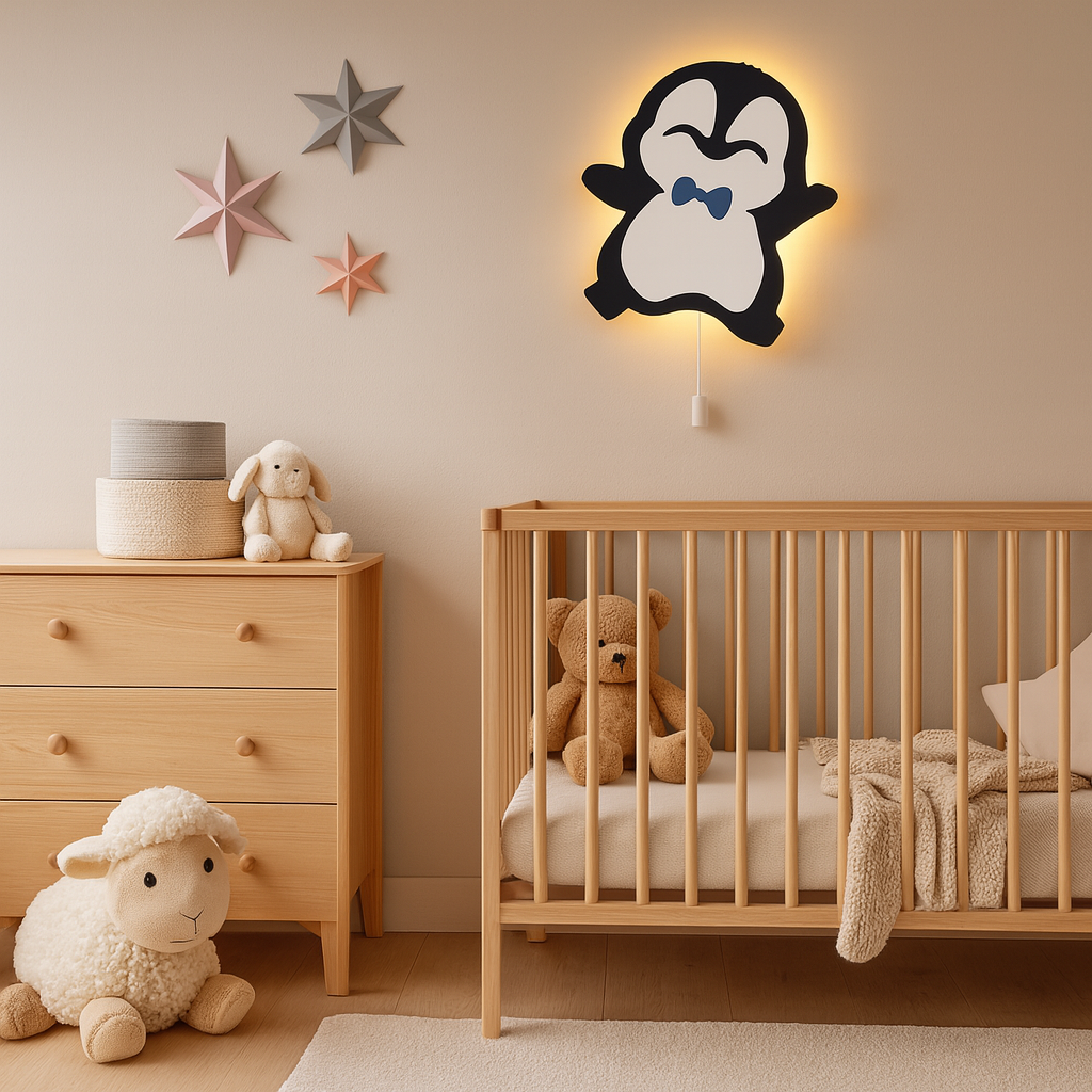 Penguin Wall Lamp for Kids Room | Nursery Decor