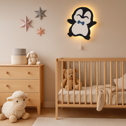 Penguin Wall Lamp for Kids Room | Nursery Decor