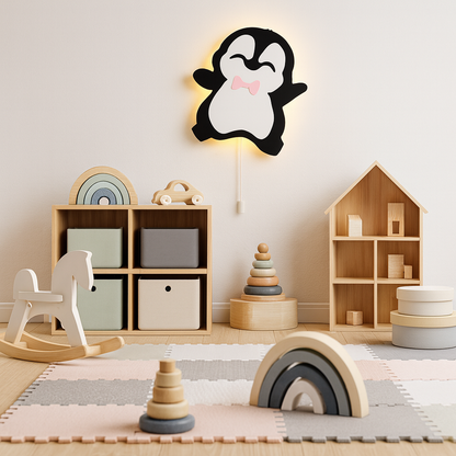 Penguin Wall Lamp for Kids Room | Nursery Decor