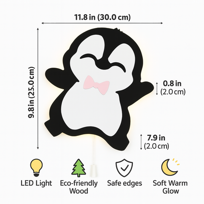 Penguin Wall Lamp for Kids Room | Nursery Decor