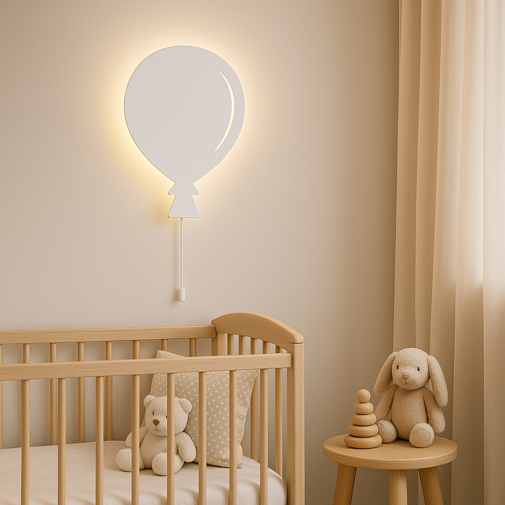 White Balloon Wall Lamp for Kids Room | Nursery Decor