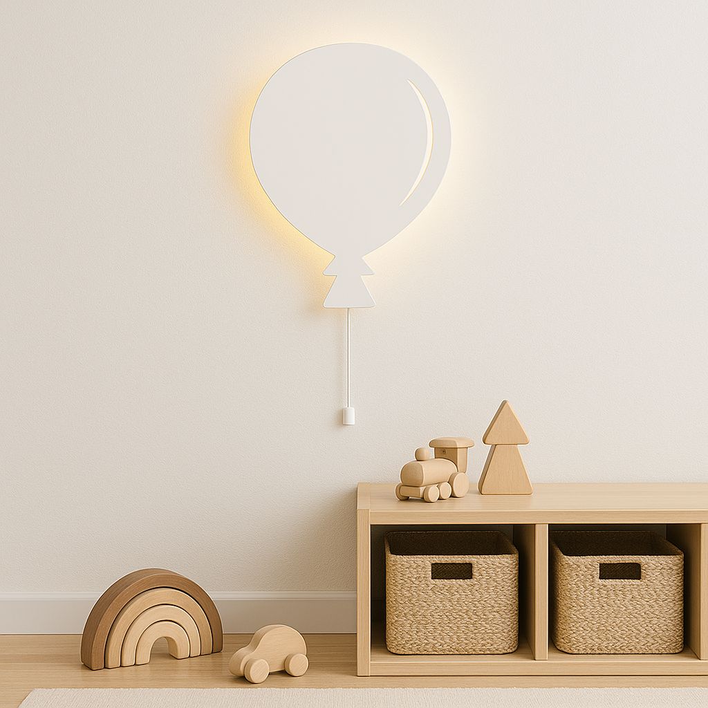 White Balloon Wall Lamp for Kids Room | Nursery Decor