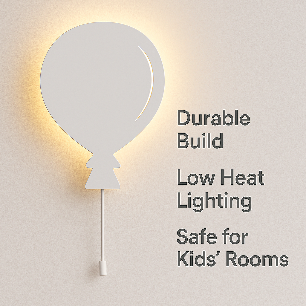 White Balloon Wall Lamp for Kids Room | Nursery Decor
