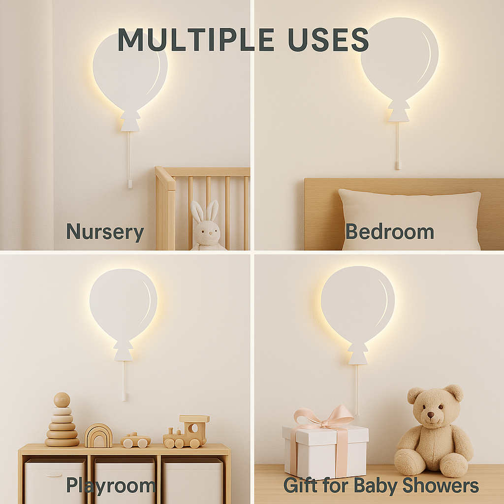 White Balloon Wall Lamp for Kids Room | Nursery Decor