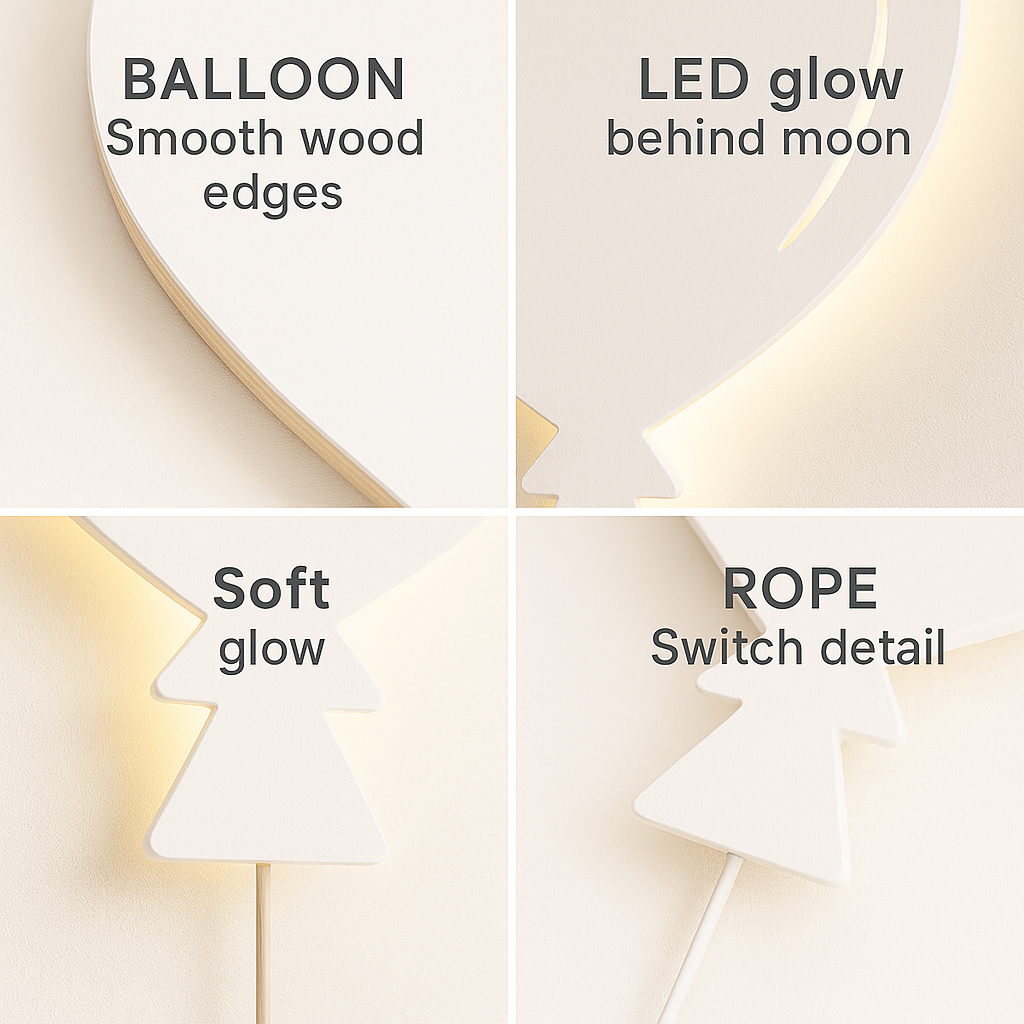White Balloon Wall Lamp for Kids Room | Nursery Decor