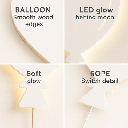 White Balloon Wall Lamp for Kids Room | Nursery Decor